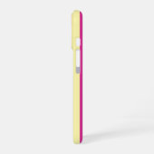 Coque iPhone 16 Rayures roses et jaunes (Côté gauche)