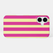 Coque iPhone 16 Rayures roses et jaunes (Verso Horizontal)