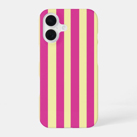 Coque iPhone 16 Rayures roses et jaunes (Verso)