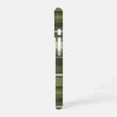 Coque iPhone 16 Rayures vert olive (Côté gauche)