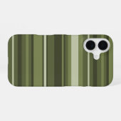 Coque iPhone 16 Rayures vert olive (Verso Horizontal)