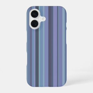 Coque iPhone 16 Rayures verticales bleu-gris