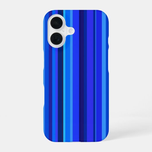 Coque iPhone 16 Rayures verticales bleues (Verso)
