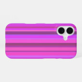Coque iPhone 16 Rayures verticales roses (Verso Horizontal)