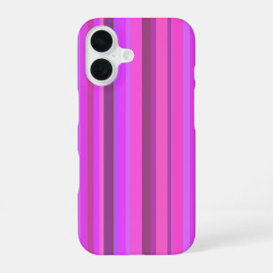 Coque iPhone 16 Rayures verticales roses