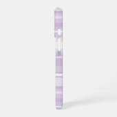 Coque iPhone 16 Rayures violettes chardon (Côté gauche)
