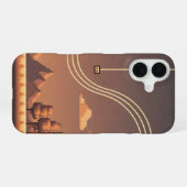 Coque iPhone 16 Rebond de pixel rétro (Verso Horizontal)