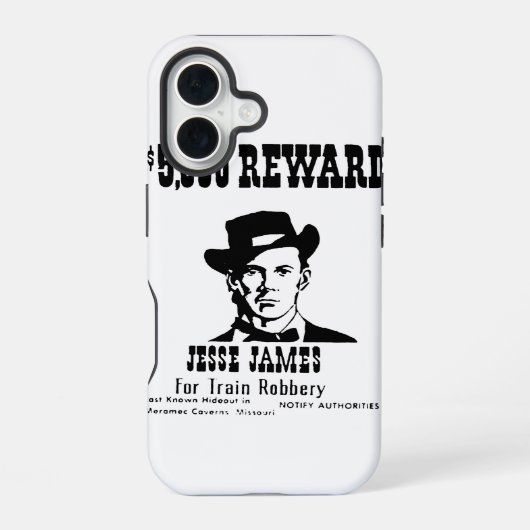 Coque iPhone 16 Recherché Jesse James (Verso)