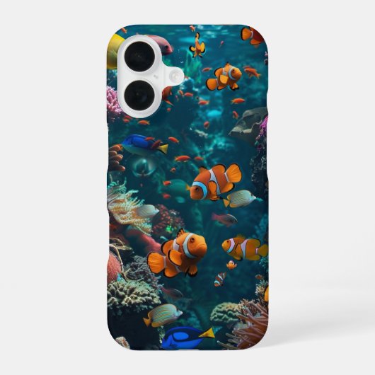 Coque iPhone 16 Récif de corail (Verso)