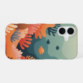 Coque iPhone 16 Récif stylisé rétro (Verso Horizontal)