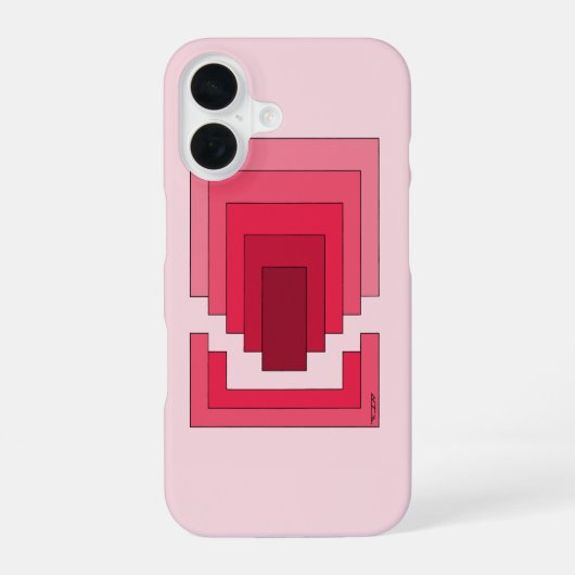 Coque iPhone 16 Rectangle Abstrait en rouge (Verso)