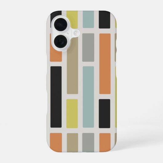 Coque iPhone 16 Rectangles modernes du milieu du siècle (Verso)