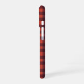 Coque iPhone 16 Red and Black Plaid Checkered Pattern (Côté gauche)
