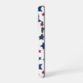 Coque iPhone 16 Red and Blue Stars - motif de drapeau américain (Côté gauche)