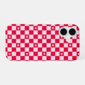 Coque iPhone 16 Red Gingham Heart Phone Case (Verso Horizontal)