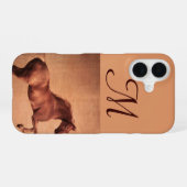 Coque iPhone 16 RED HORSE Parchemin Monogramme (Verso Horizontal)