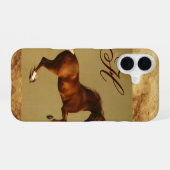 Coque iPhone 16 RED HORSE Parchment Monogramme (Verso Horizontal)
