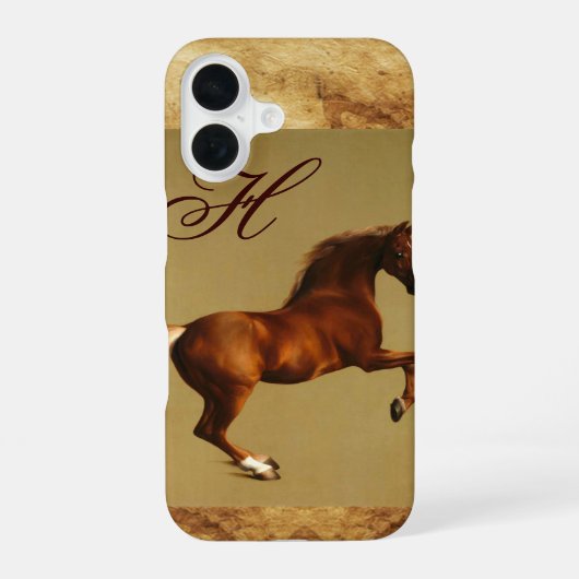 Coque iPhone 16 RED HORSE Parchment Monogramme (Verso)