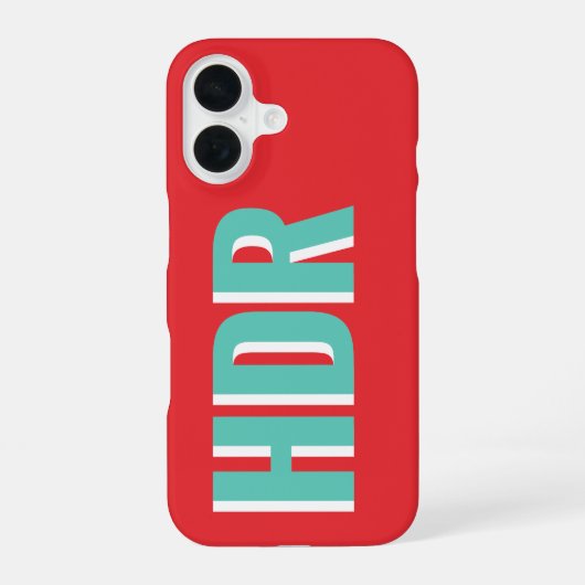 Coque iPhone 16 Red Shades Shadow Monogram pattern with Name retro (Verso)