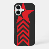 Coque iPhone 16 Red Star with Chevron Arrows (Verso)
