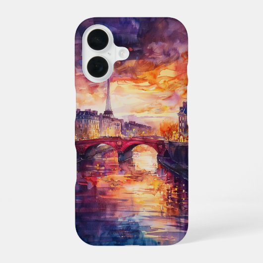 Coque iPhone 16 Reflets du Crépuscule Parisien (Verso)