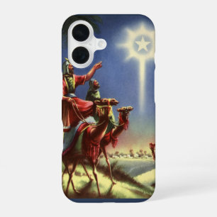 Coque iPhone 16 Religion Vintage, Sages avec l'étoile de Bethléem