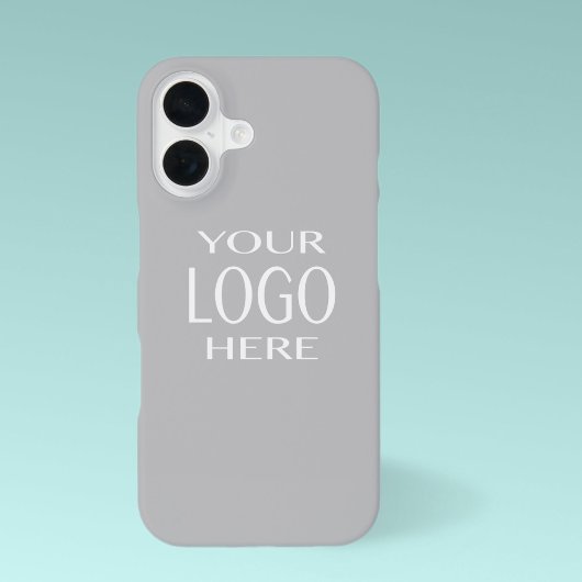 Coque iPhone 16 Remplacement de logo simple | Gris clair