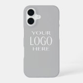 Coque iPhone 16 Remplacement de logo simple | Gris clair (Verso)