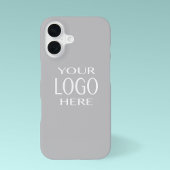 Coque iPhone 16 Remplacement simple du logo | gris clair