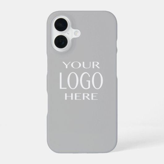 Coque iPhone 16 Remplacement simple du logo | gris clair (Verso)