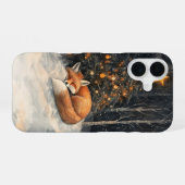 Coque iPhone 16 Renard couché Whimsical Noël rustique (Verso Horizontal)