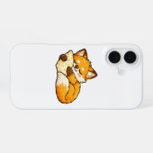 Coque iPhone 16 Renard Mignon Endormi au Chaud (Verso Horizontal)
