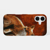 Coque iPhone 16 Renard Rouge Mignon Assis Au Soleil (Verso Horizontal)