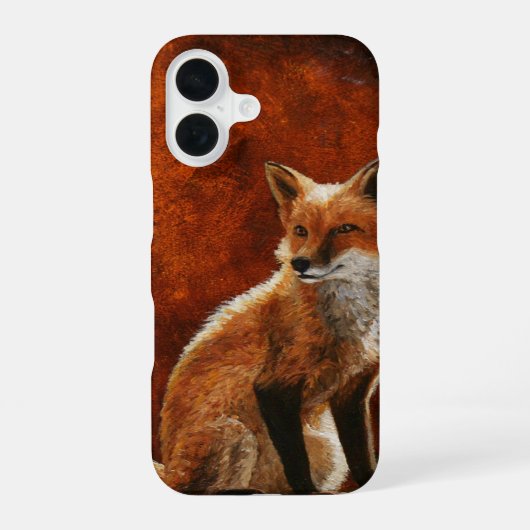 Coque iPhone 16 Renard Rouge Mignon Assis Au Soleil (Verso)
