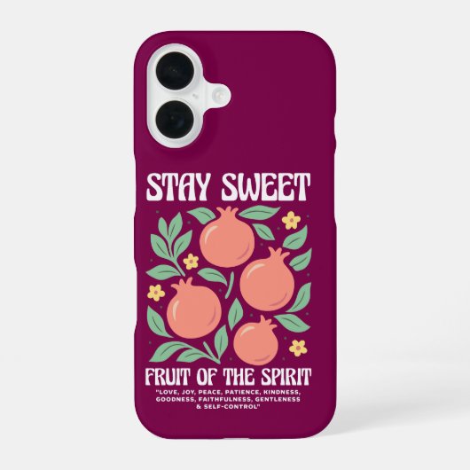 Coque iPhone 16 Restez Douce Fruit De L'Esprit Grenade Fruité (Verso)