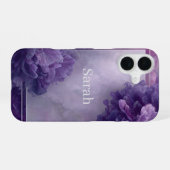 Coque iPhone 16 Résumé Violet, Lignes Blanches (Verso Horizontal)