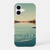 Coque iPhone 16 Retro 70s Lake Reflection Art (Verso)