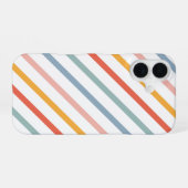 Coque iPhone 16 Rétro Boho Lignes Multicolores (Verso Horizontal)
