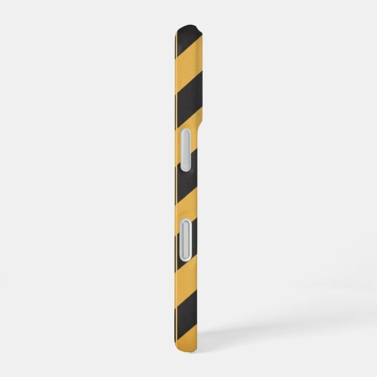 Coque iPhone 16 Retro Caution Stripe Panel (Côté droit)