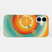 Coque iPhone 16 Rétro Citrus Orbit (Verso Horizontal)