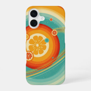 Coque iPhone 16 Rétro Citrus Orbit