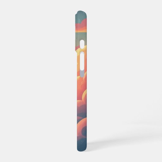 Coque iPhone 16 Retro Cloudy Horizon (Côté gauche)