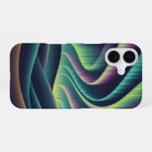 Coque iPhone 16 Rétro Collines Aurora (Verso Horizontal)