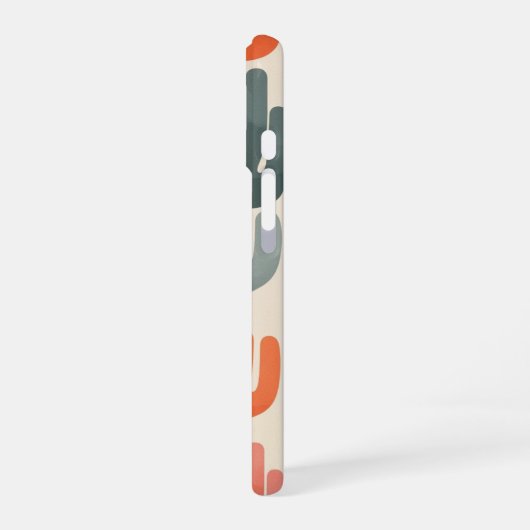 Coque iPhone 16 Retro Coral Pattern (Côté gauche)