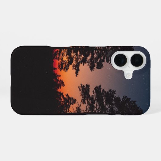 Coque iPhone 16 Retro Forest Silhouette (Verso Horizontal)