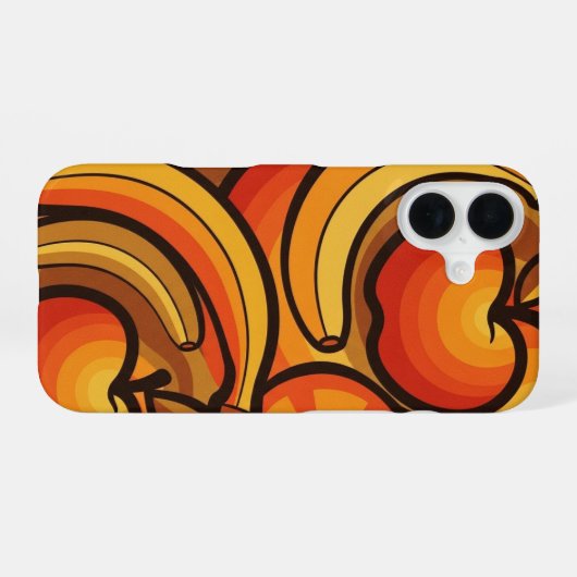Coque iPhone 16 Retro Fruit Waves (Verso Horizontal)