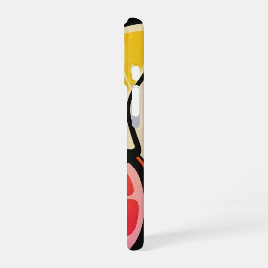 Coque iPhone 16 Retro Fruit Waves (Côté gauche)