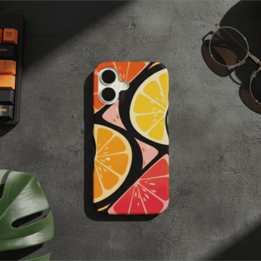 Coque iPhone 16 Retro Fruit Waves
