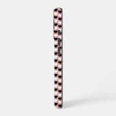 Coque iPhone 16 Retro Hearts Pink Black & White (Côté gauche)