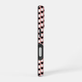 Coque iPhone 16 Retro Hearts Pink Black & White (Côté droit)